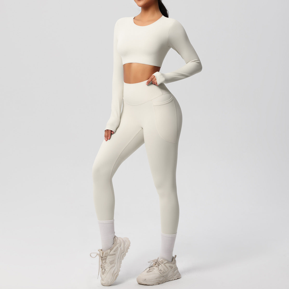 Double Sided Brushed Breathable High Elastic Tight Sports Set