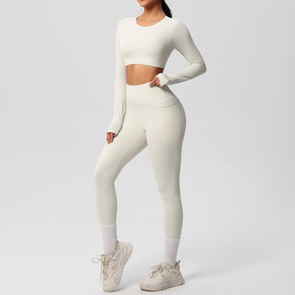 Double Sided Brushed Breathable High Elastic Tight Sports Set