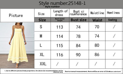 Spring and summer solid color lace splicing elegant suspender tube top super pendulum dress women