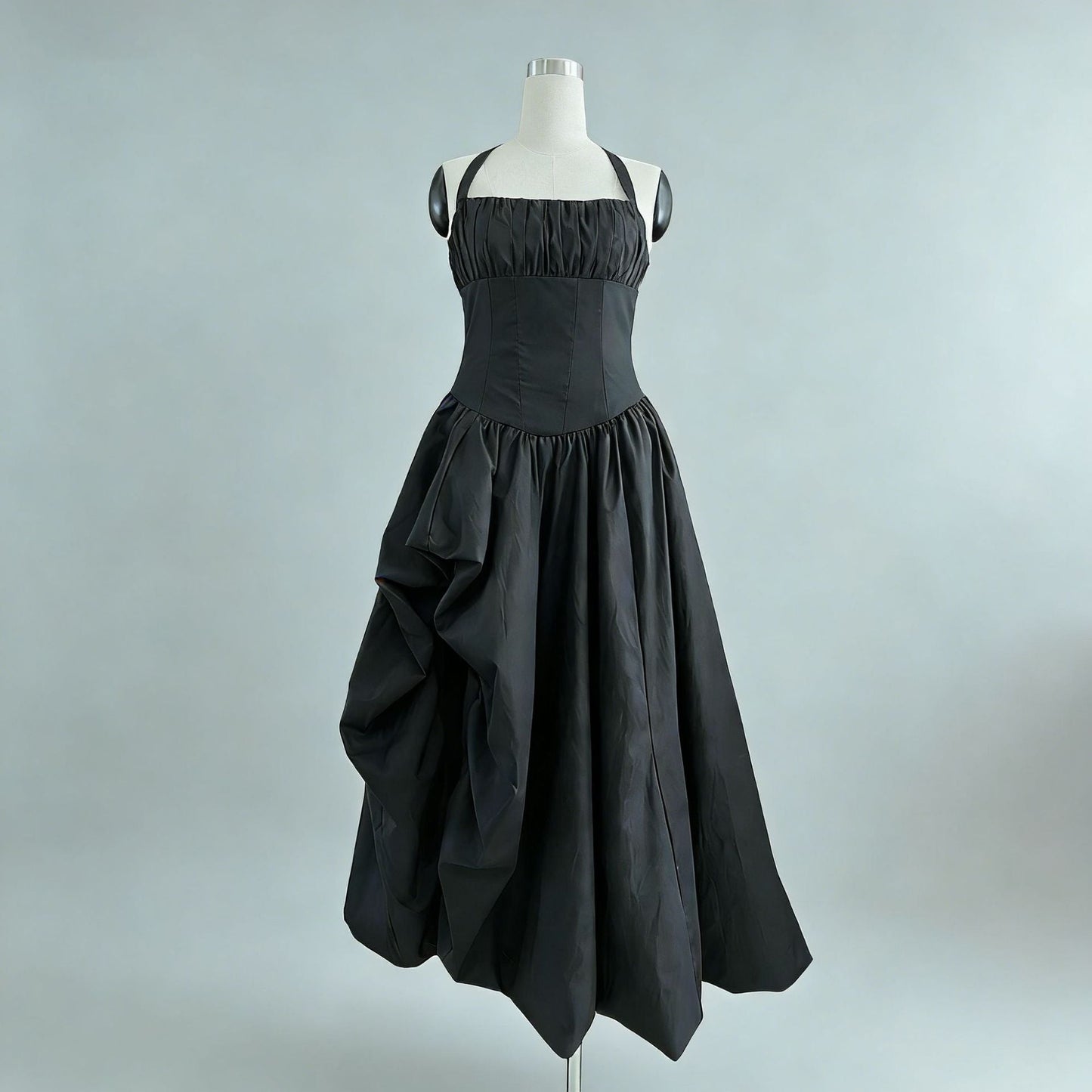 Elegant Retro Halter Tube Top Maxi Dress Waist Slimming Three Dimensional Floral Dress Women