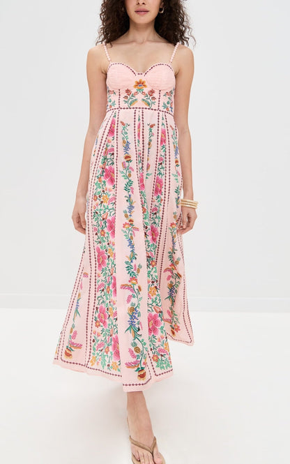 Sexy Decorative Beads Sling Positioning Print Holiday Dress Women