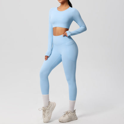 Double Sided Brushed Breathable High Elastic Tight Sports Set