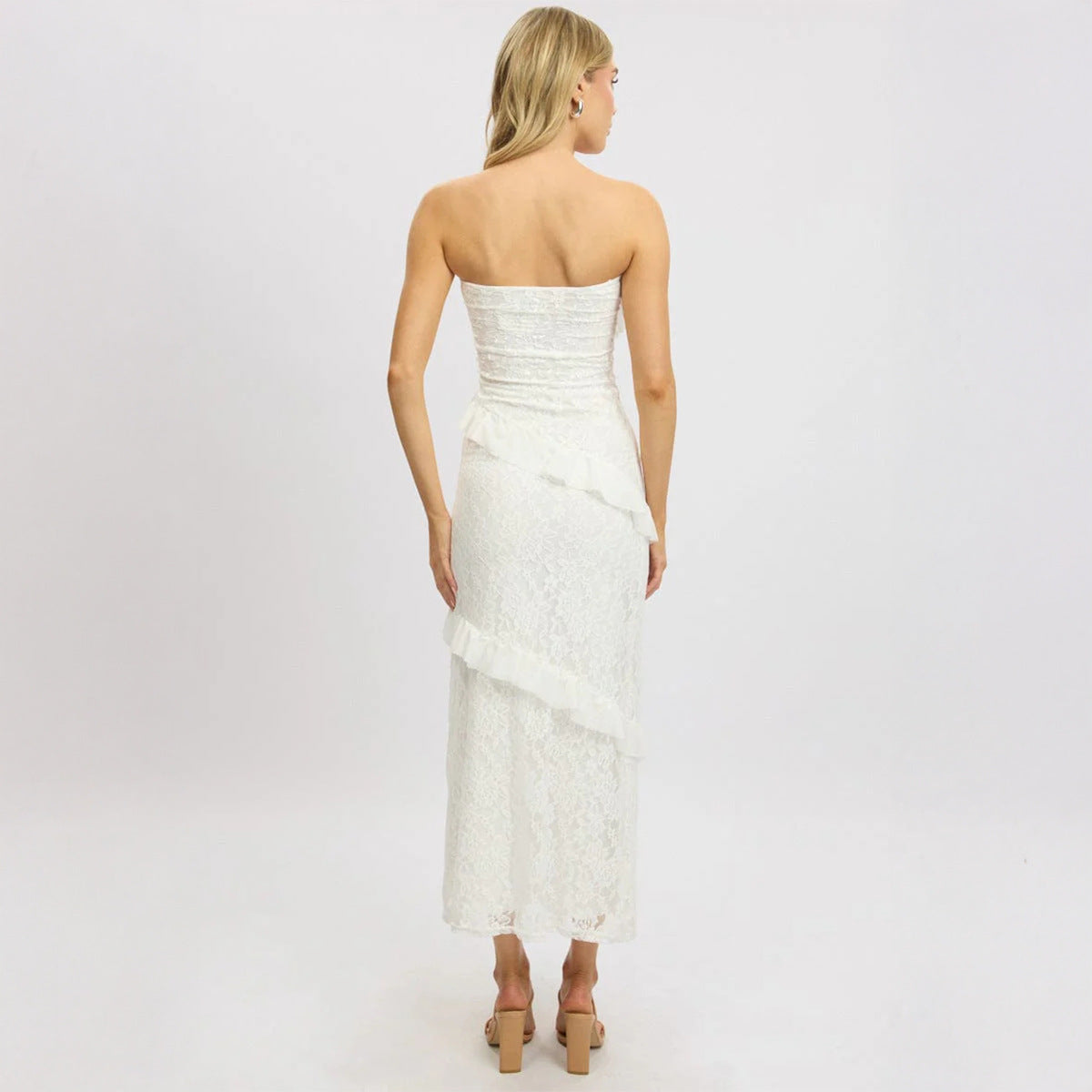Women Clothing Summer Elegant Tube Top Package Hip Long Dress
