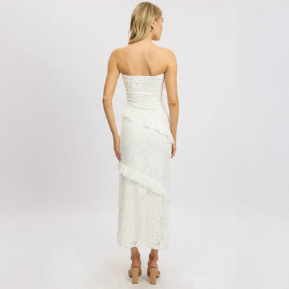 Women Clothing Summer Elegant Tube Top Package Hip Long Dress