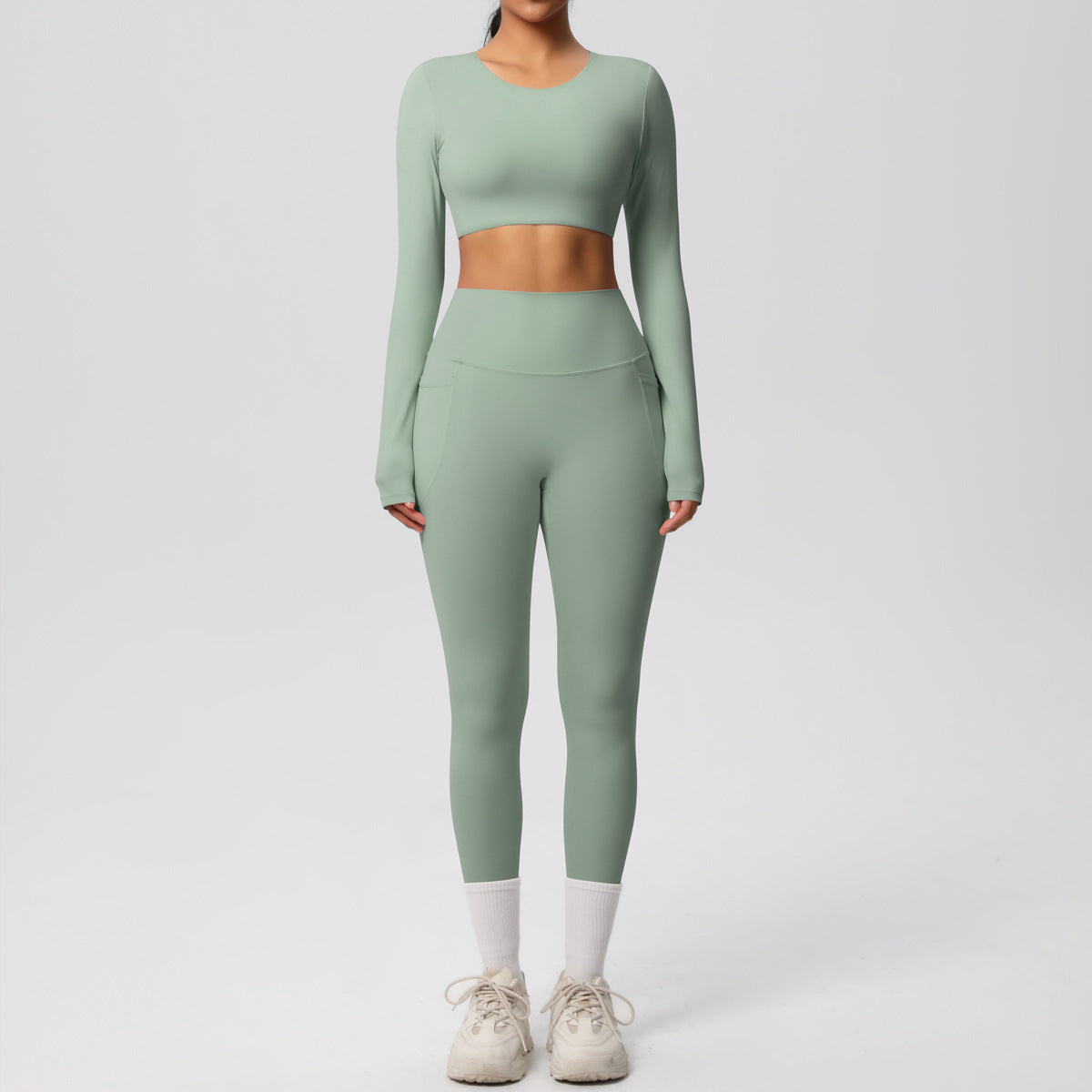 Double Sided Brushed Breathable High Elastic Tight Sports Set