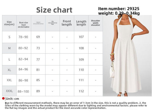 Summer women's fashion temperament wide suspender neck halter dress