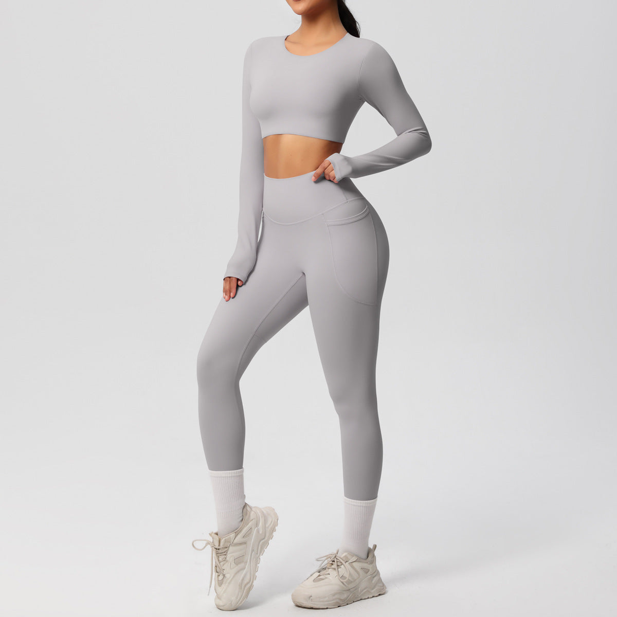 Double Sided Brushed Breathable High Elastic Tight Sports Set