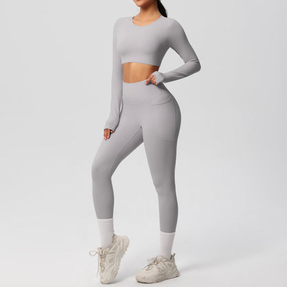 Double Sided Brushed Breathable High Elastic Tight Sports Set