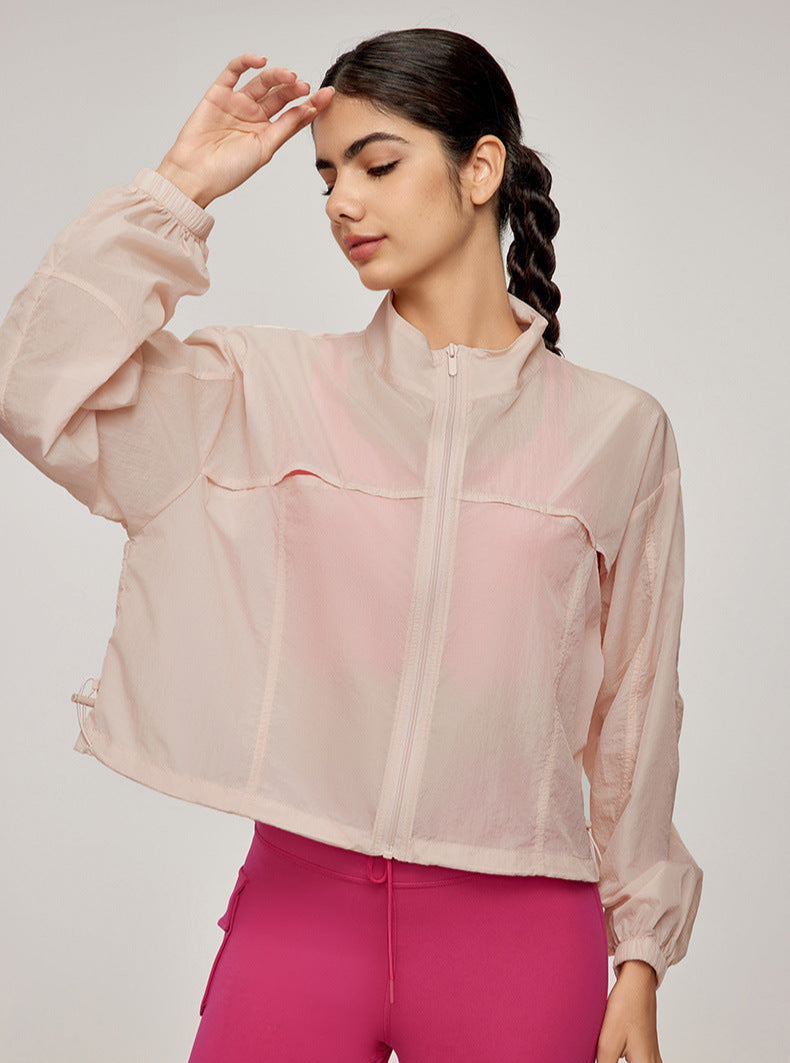 Lightweight Breathable Workout Drawstring Adjustable Jacket