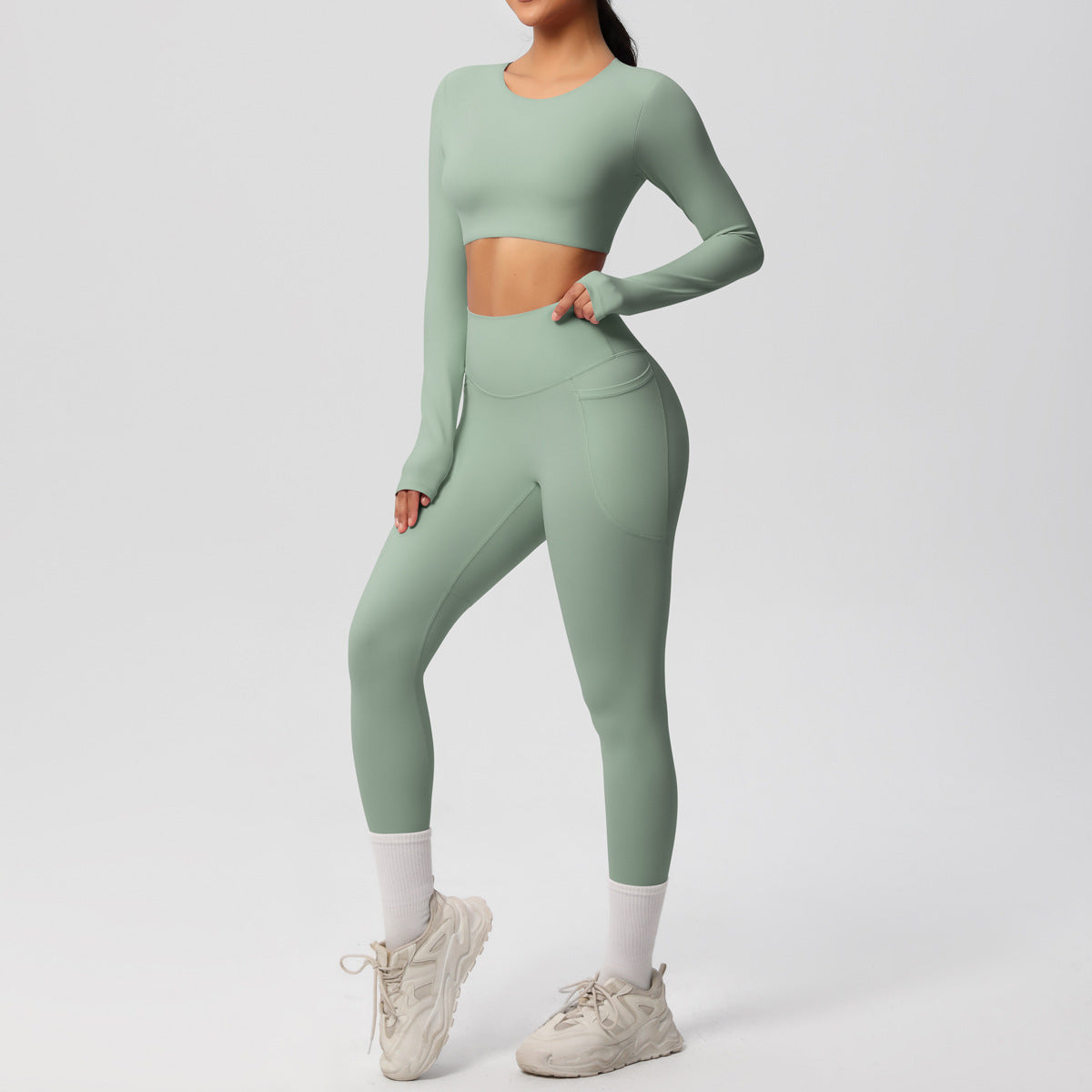 Double Sided Brushed Breathable High Elastic Tight Sports Set
