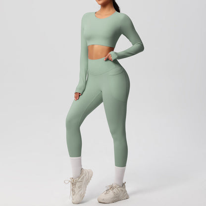Double Sided Brushed Breathable High Elastic Tight Sports Set