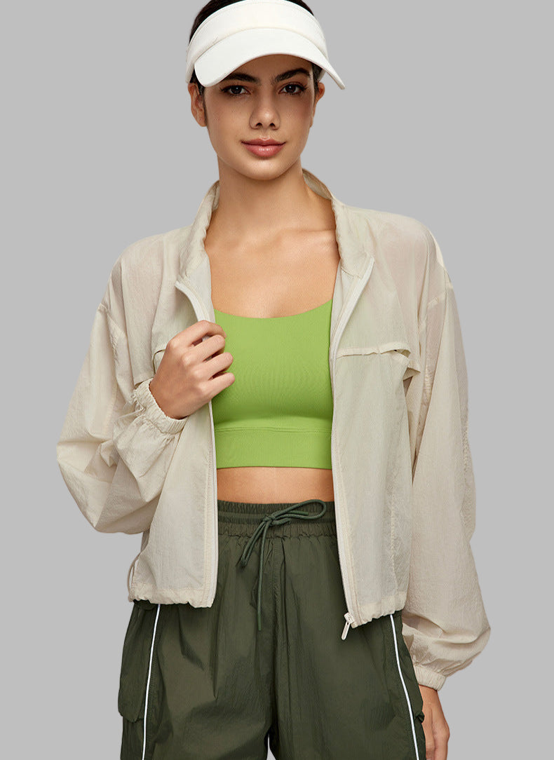 Lightweight Breathable Workout Drawstring Adjustable Jacket