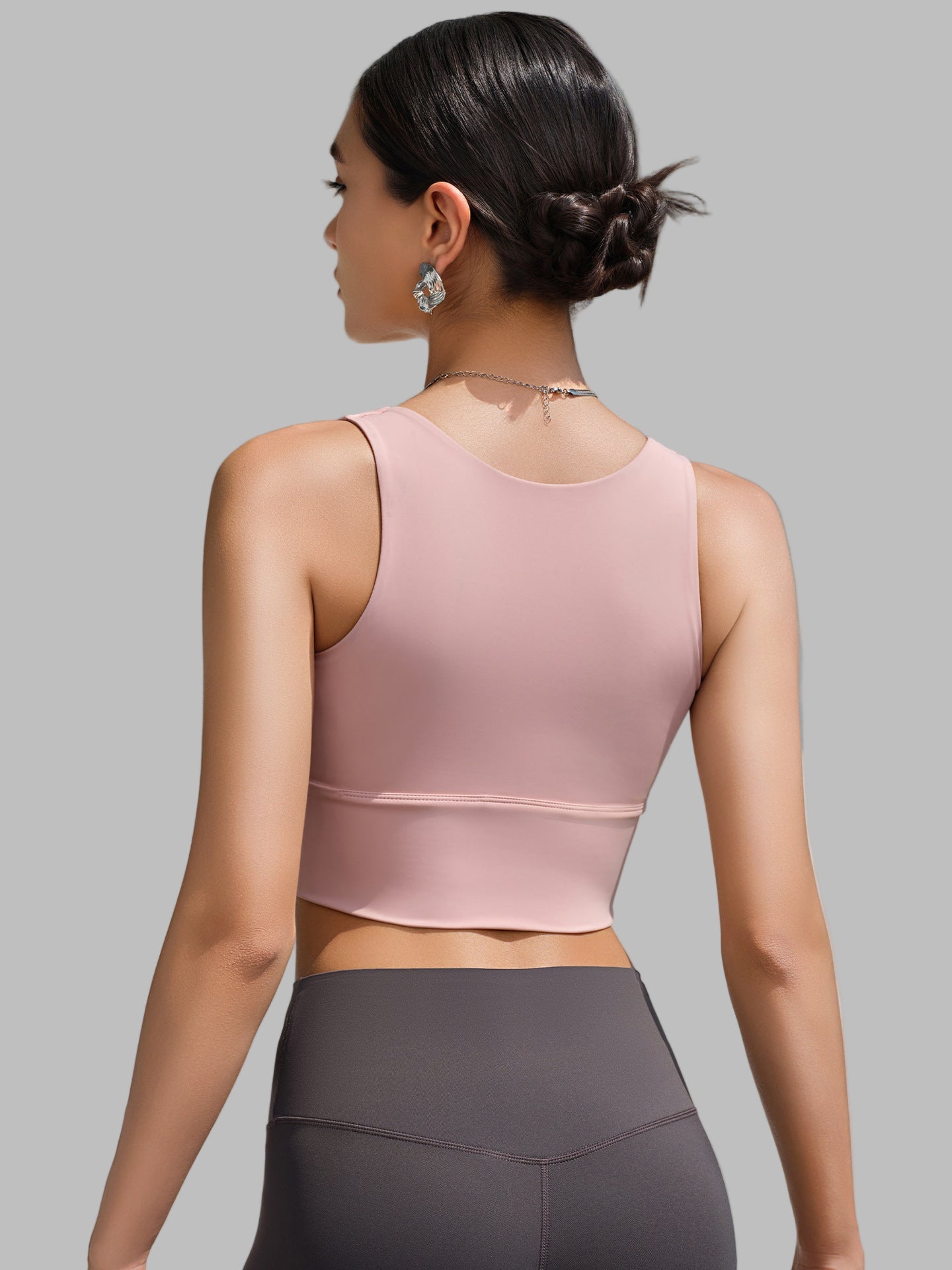 Sports Shockproof Front Zipper Quick-Drying Yoga Vest Chest Pad Top