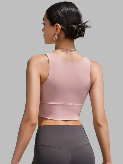 Sports Shockproof Front Zipper Quick-Drying Yoga Vest Chest Pad Top