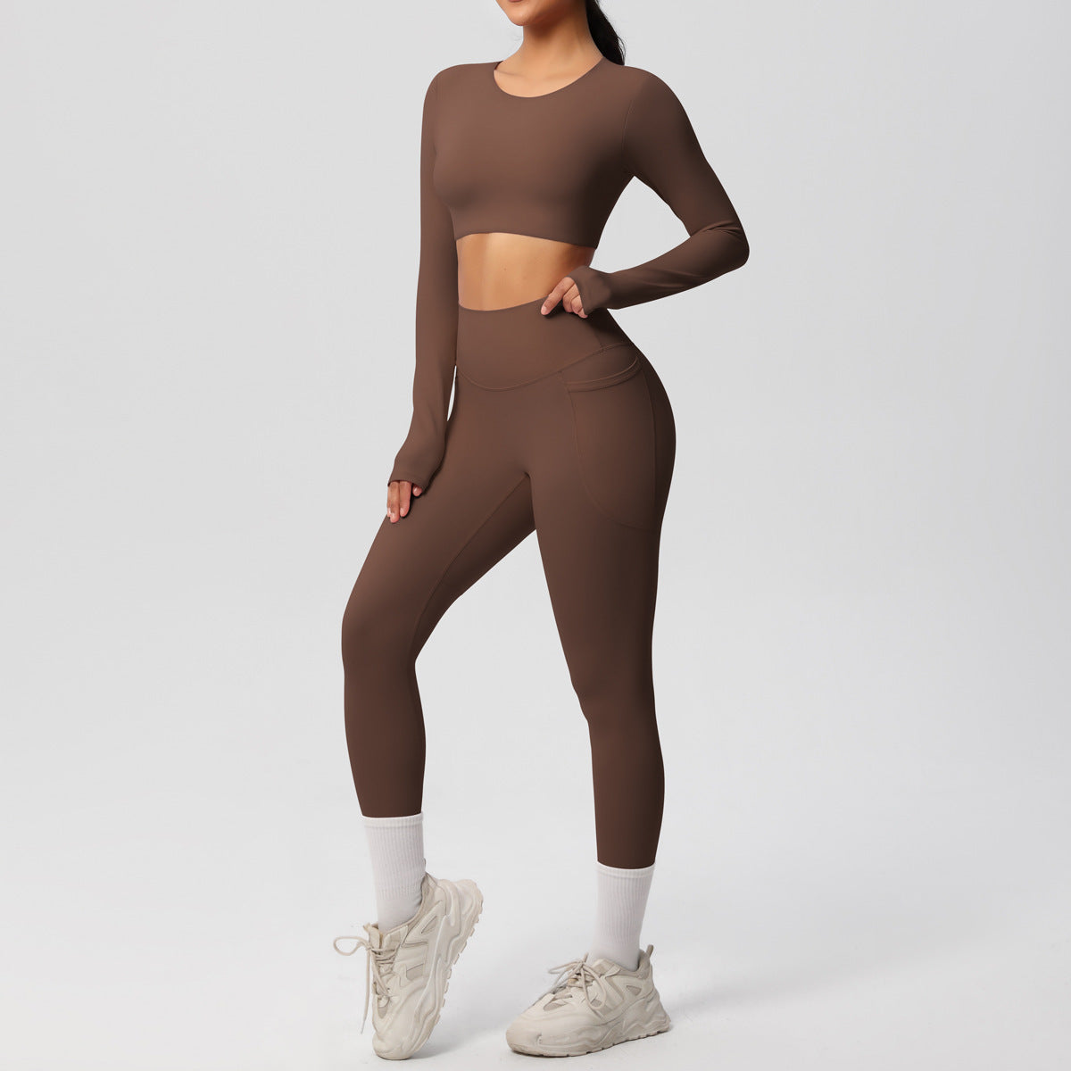 Double Sided Brushed Breathable High Elastic Tight Sports Set