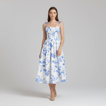 Tie-Shoulder Floral Mini Dress