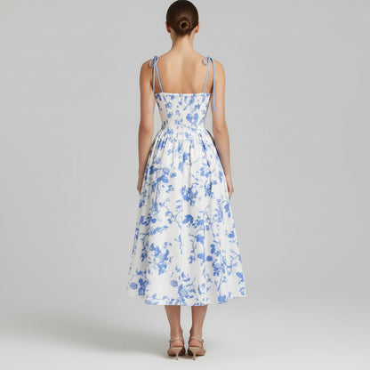 Tie-Shoulder Floral Mini Dress