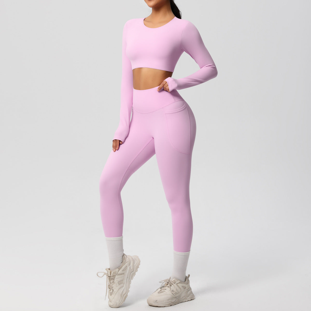 Double Sided Brushed Breathable High Elastic Tight Sports Set