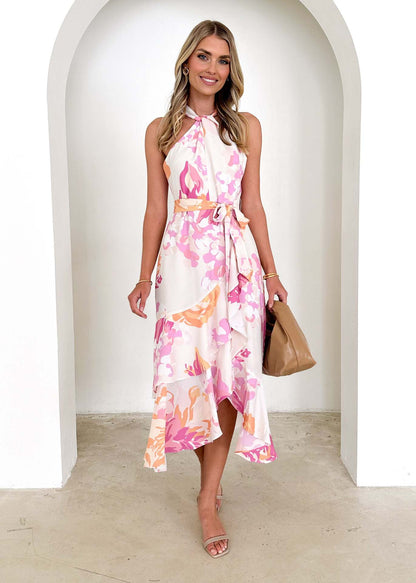 Floral Elegant Tied Dress