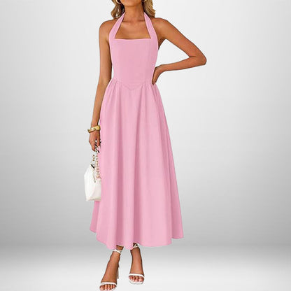 Summer women's fashion temperament wide suspender neck halter dress