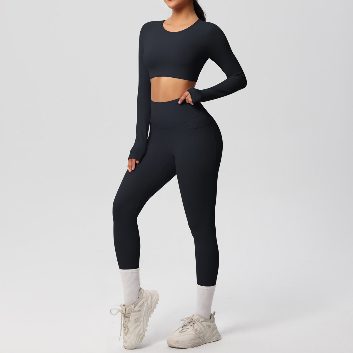 Double Sided Brushed Breathable High Elastic Tight Sports Set