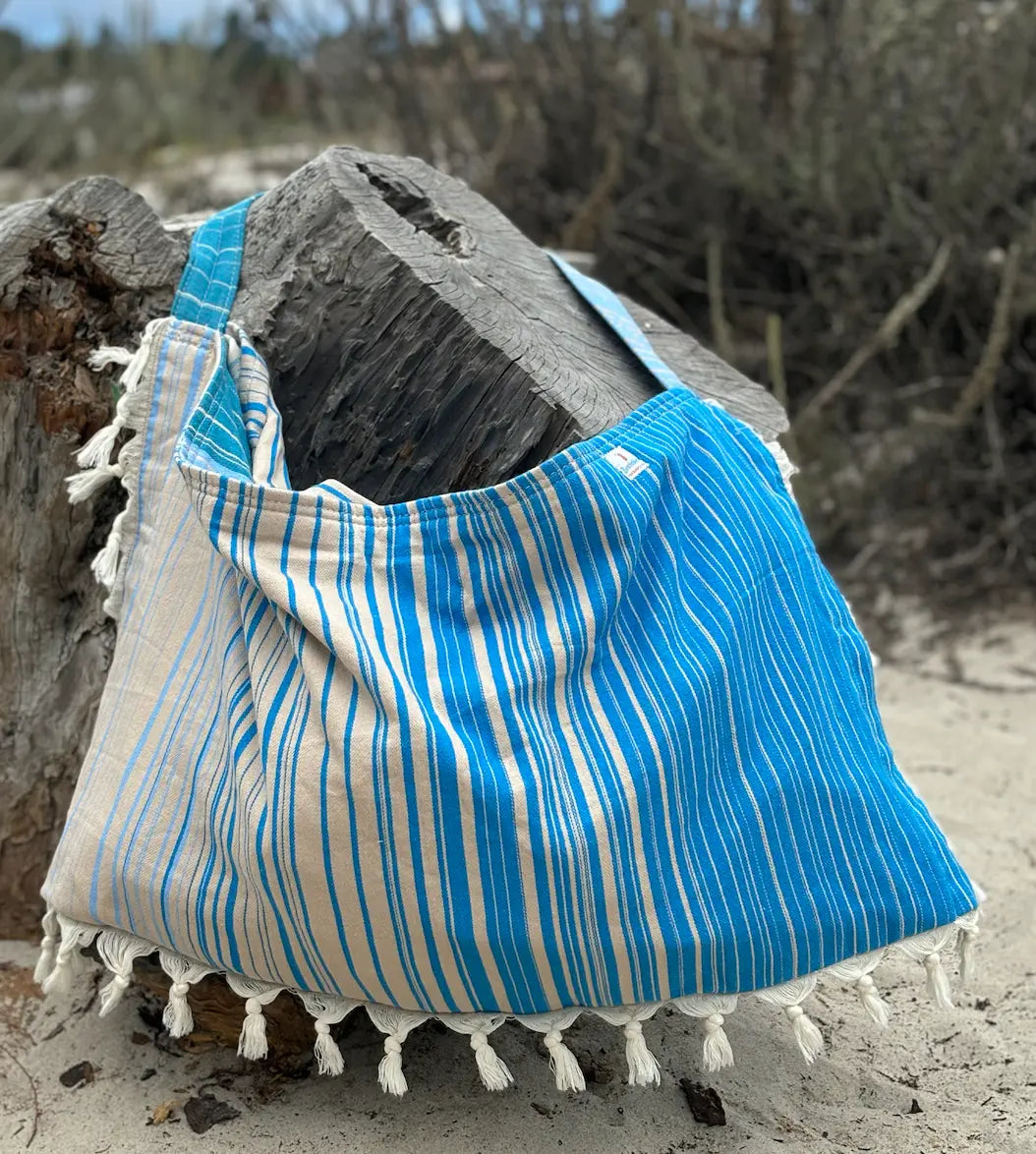 Striped 3 in 1 Turkish Cotton Beach Bag