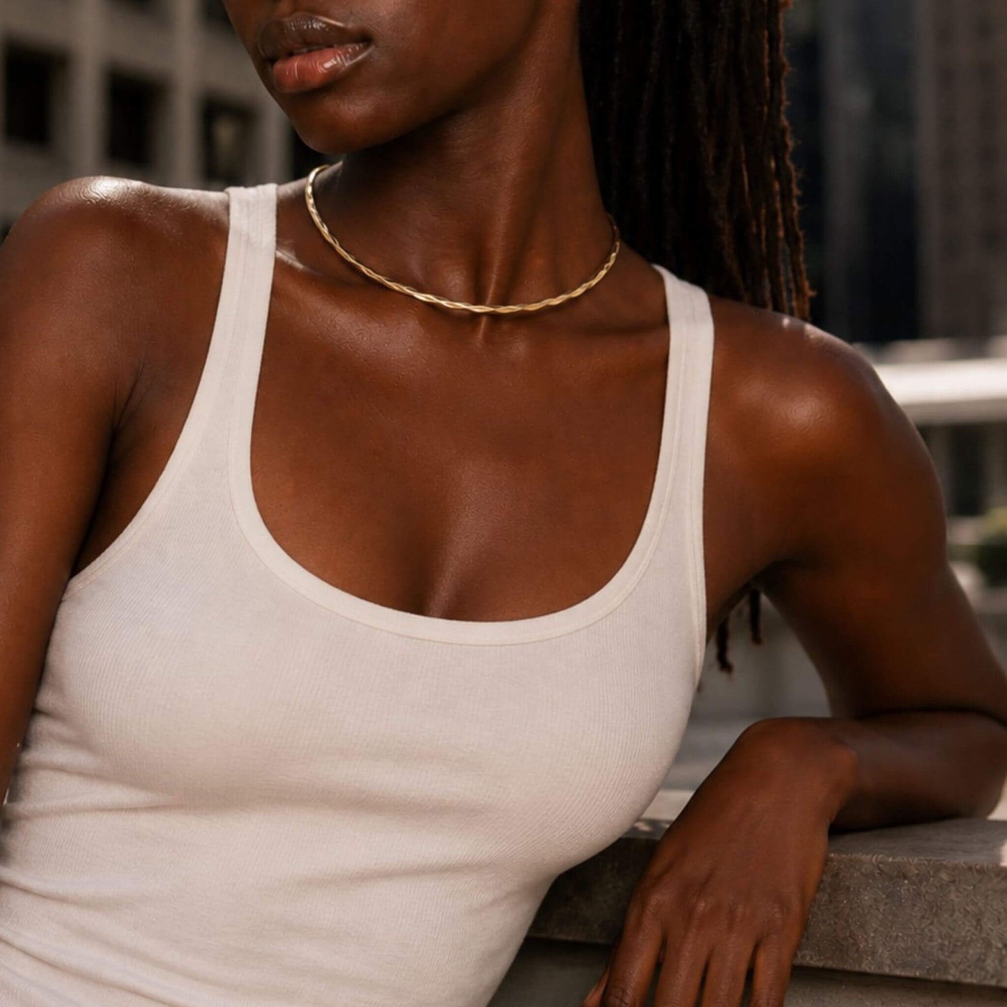 Open Collar Brass Choker Necklace for Women | Uzi
