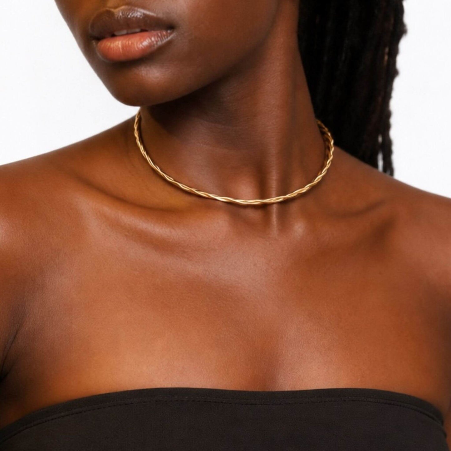 Open Collar Brass Choker Necklace for Women | Uzi