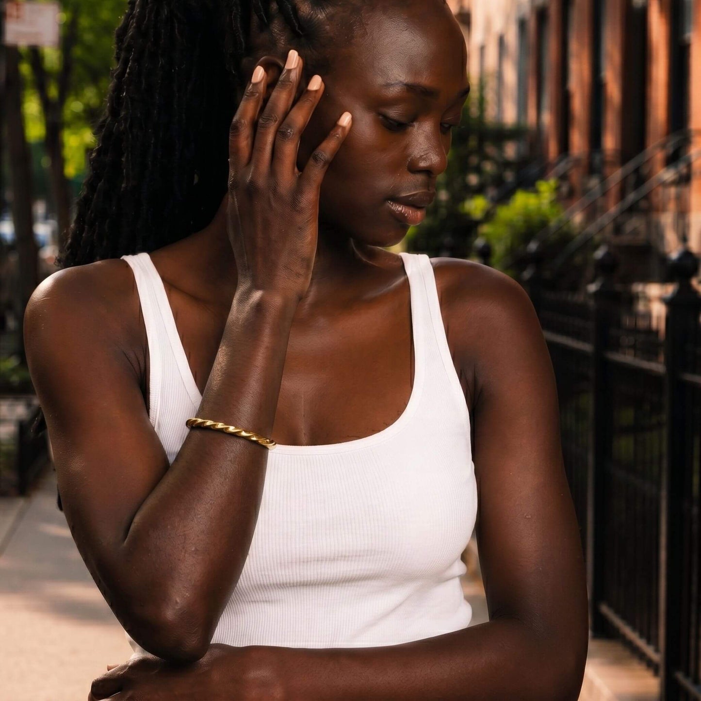 Circular Twist Brass Cuff Bracelet | Uzi