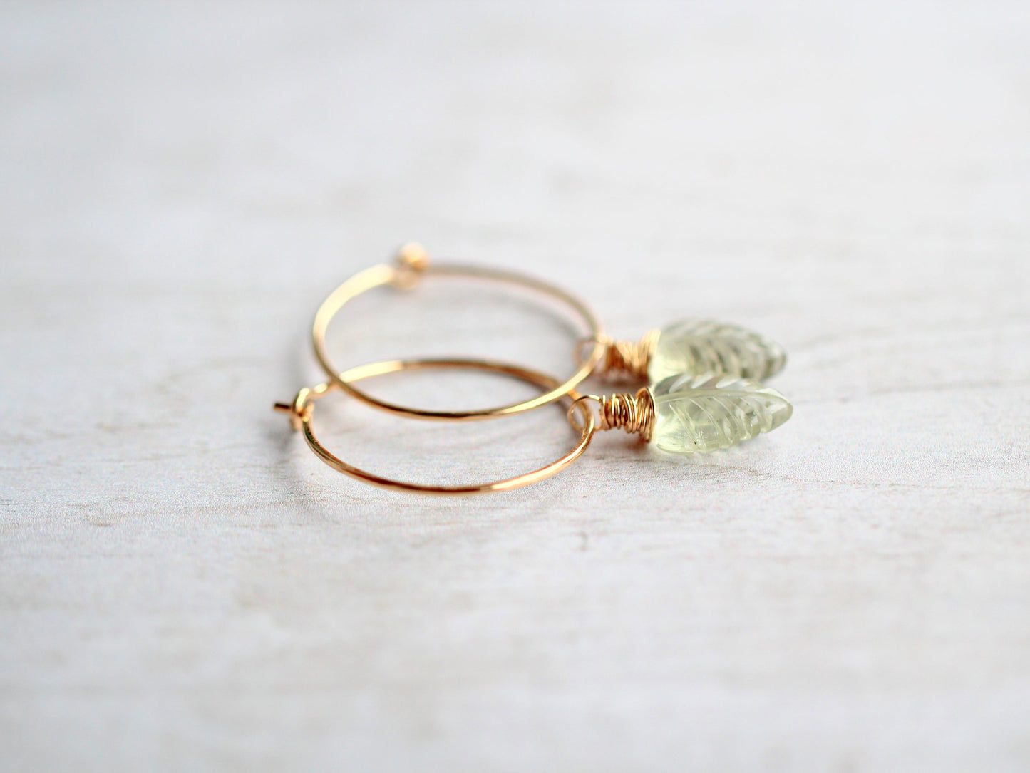 Palm Hoops - Prasiolite