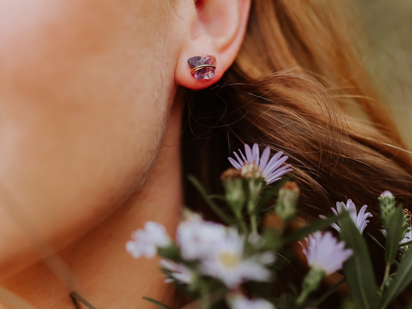 Papillon Studs - Fluorite