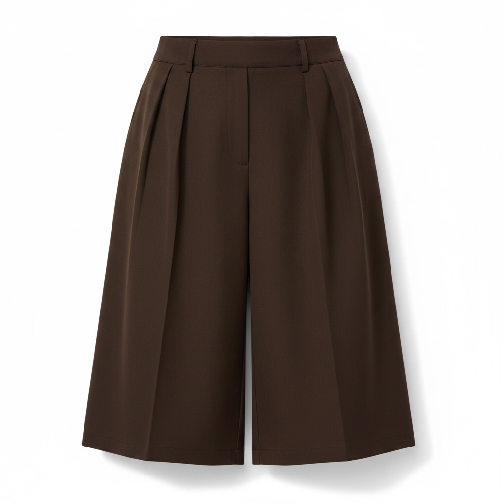 Womens Plus Bermuda Chocolate Brown Shorts