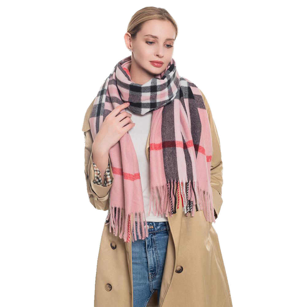 Plaid Check Patterned Oblong Scarf
