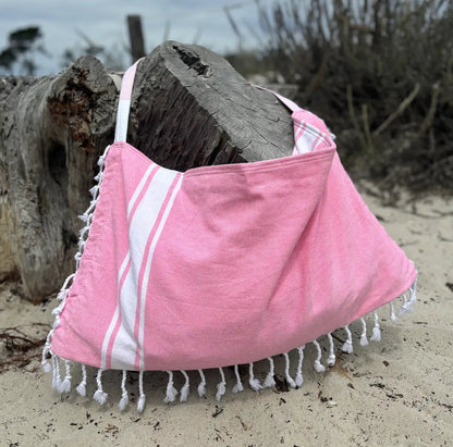 Solid 3‑in‑1 Turkish Cotton Beach Bag