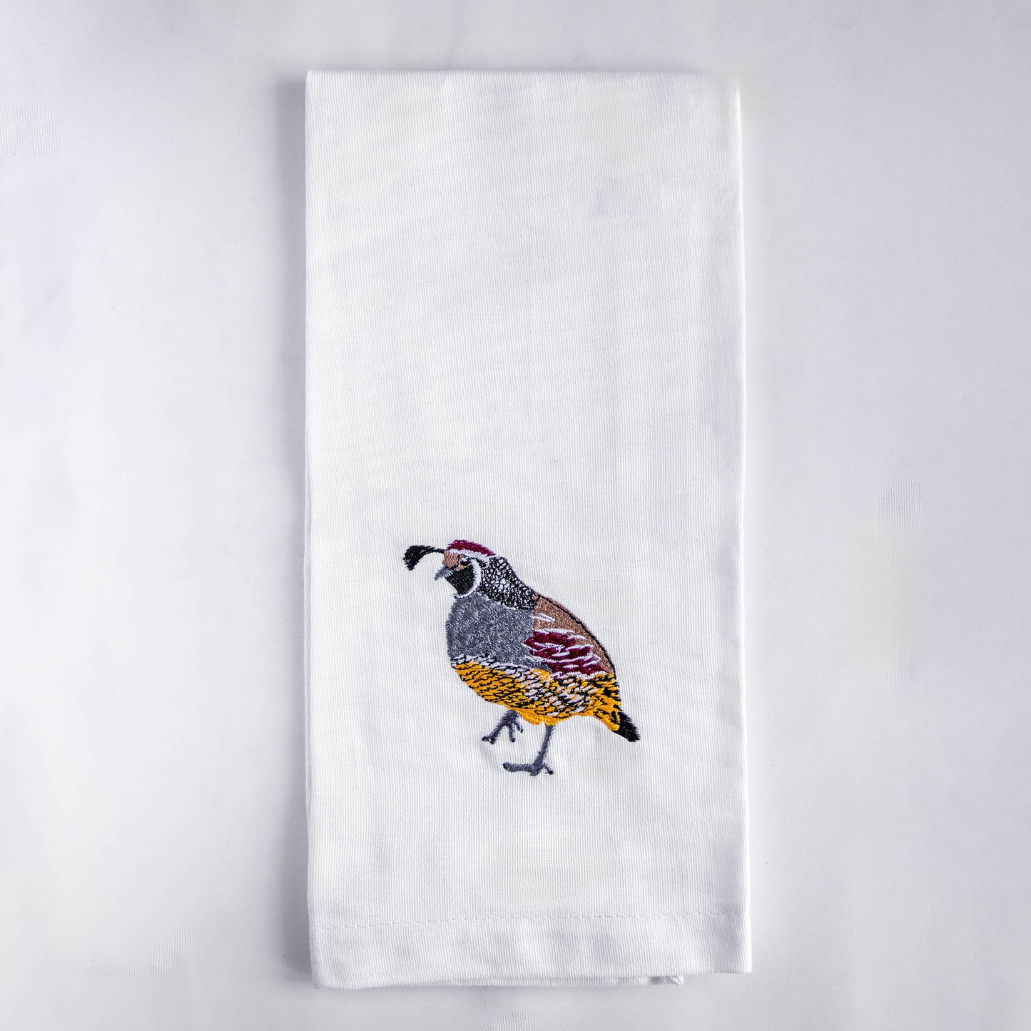 Bird Embroidered Cotton Tea Towels - Handmade Kitchen Gift