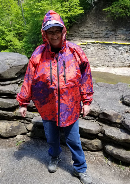 Brella Red Blue Unisex Rain Jacket