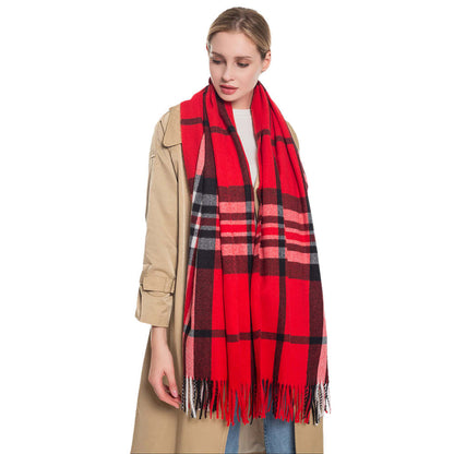 Plaid Check Patterned Oblong Scarf