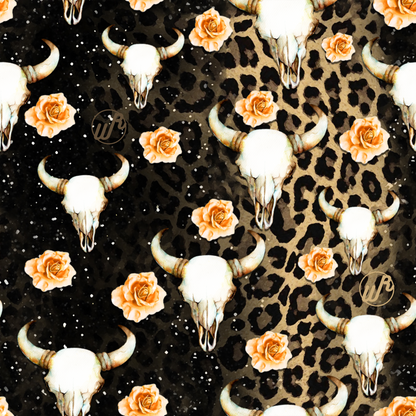 Cow Skull Leopard Fade Headband