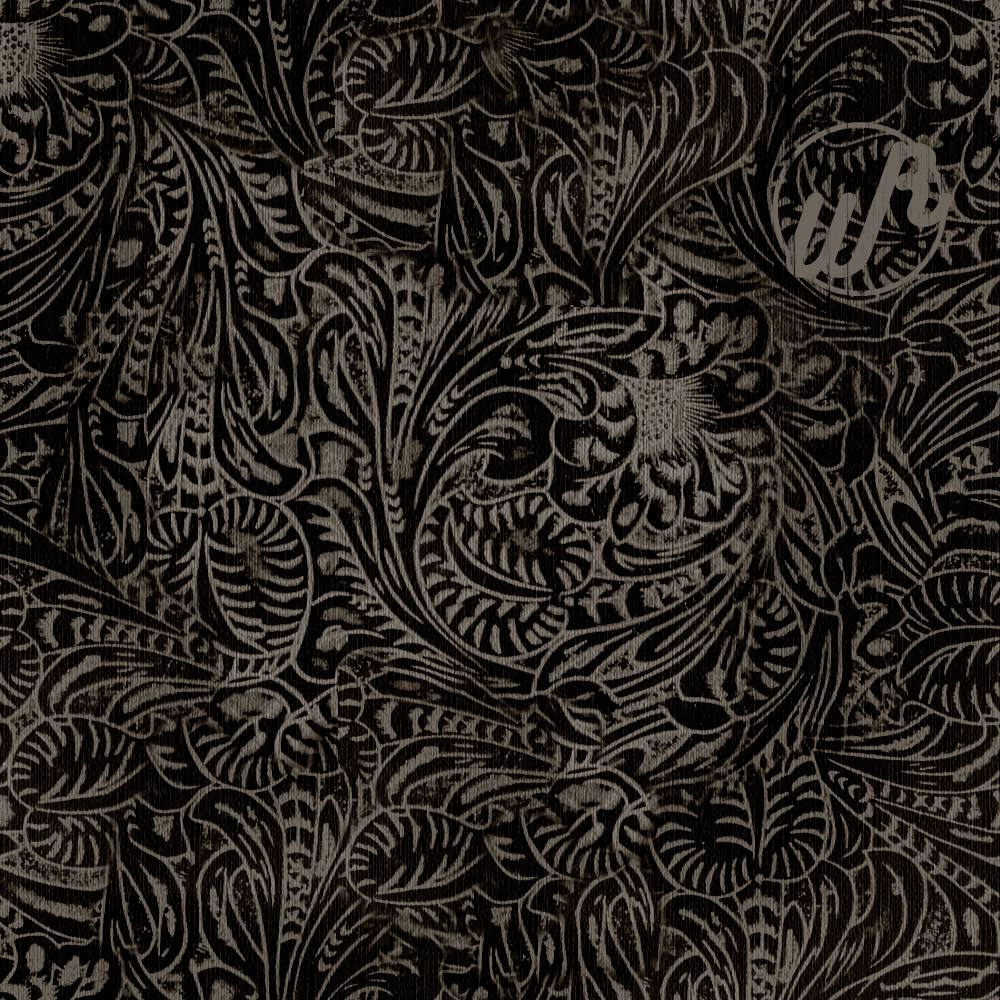 Tooled Leather Black Headband
