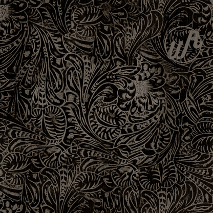 Tooled Leather Black Headband