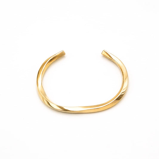 Elegant Twisted Brass Cuff Bracelet | Pili
