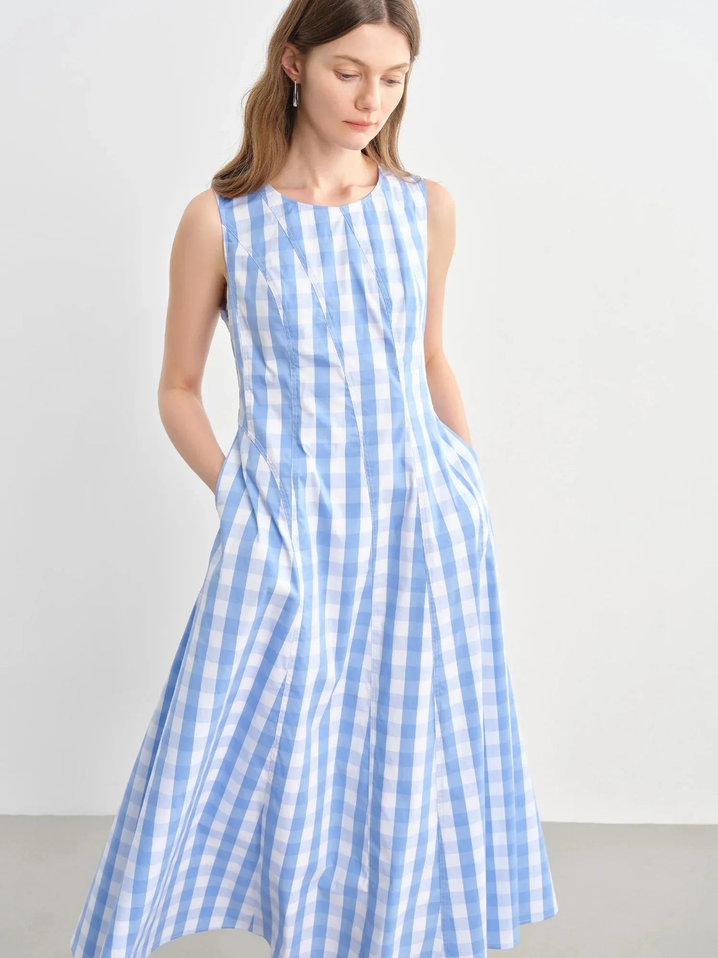 Plus Size A-Line Dress Slimming Waist-Defined Summer Vest