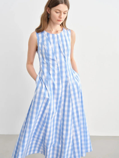 Plus Size A-Line Dress Slimming Waist-Defined Summer Vest