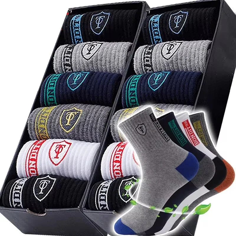 Men's Breathable Basketball Crew Socks — 5 or 10 Pairs