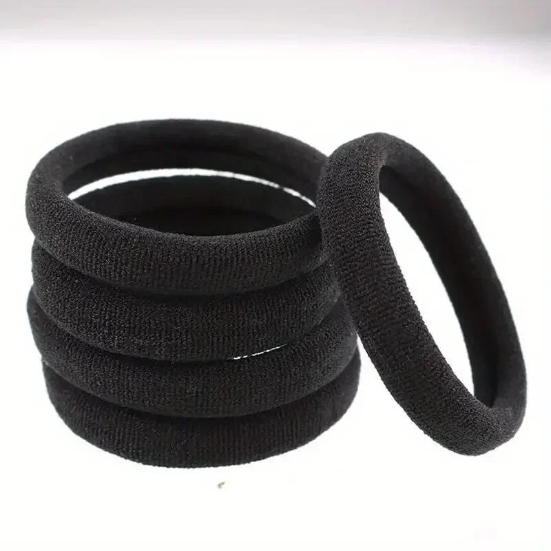 Black Hair Ties Multipack – High-Elastic Nylon Ponytail Holders