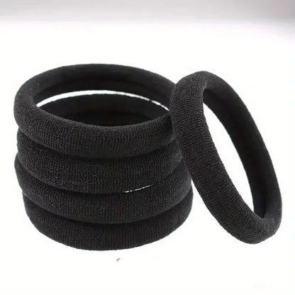 Black Hair Ties Multipack – High-Elastic Nylon Ponytail Holders