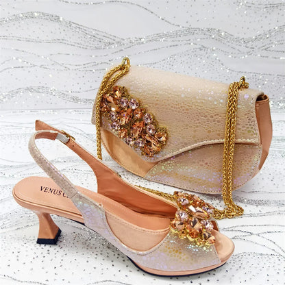 Newest Style Elegant Women High Heels And Bag Set EDS345