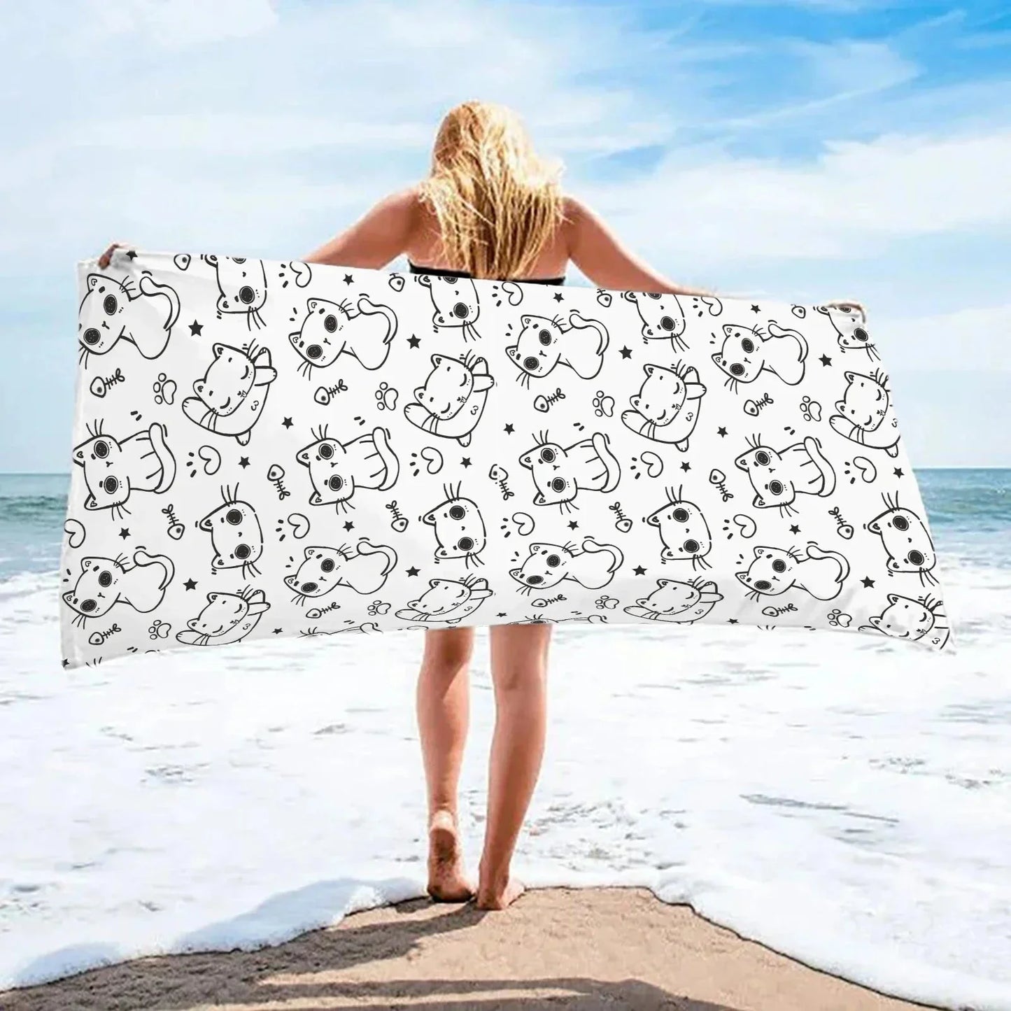 Soft Microfiber Cartoon Beach Towel