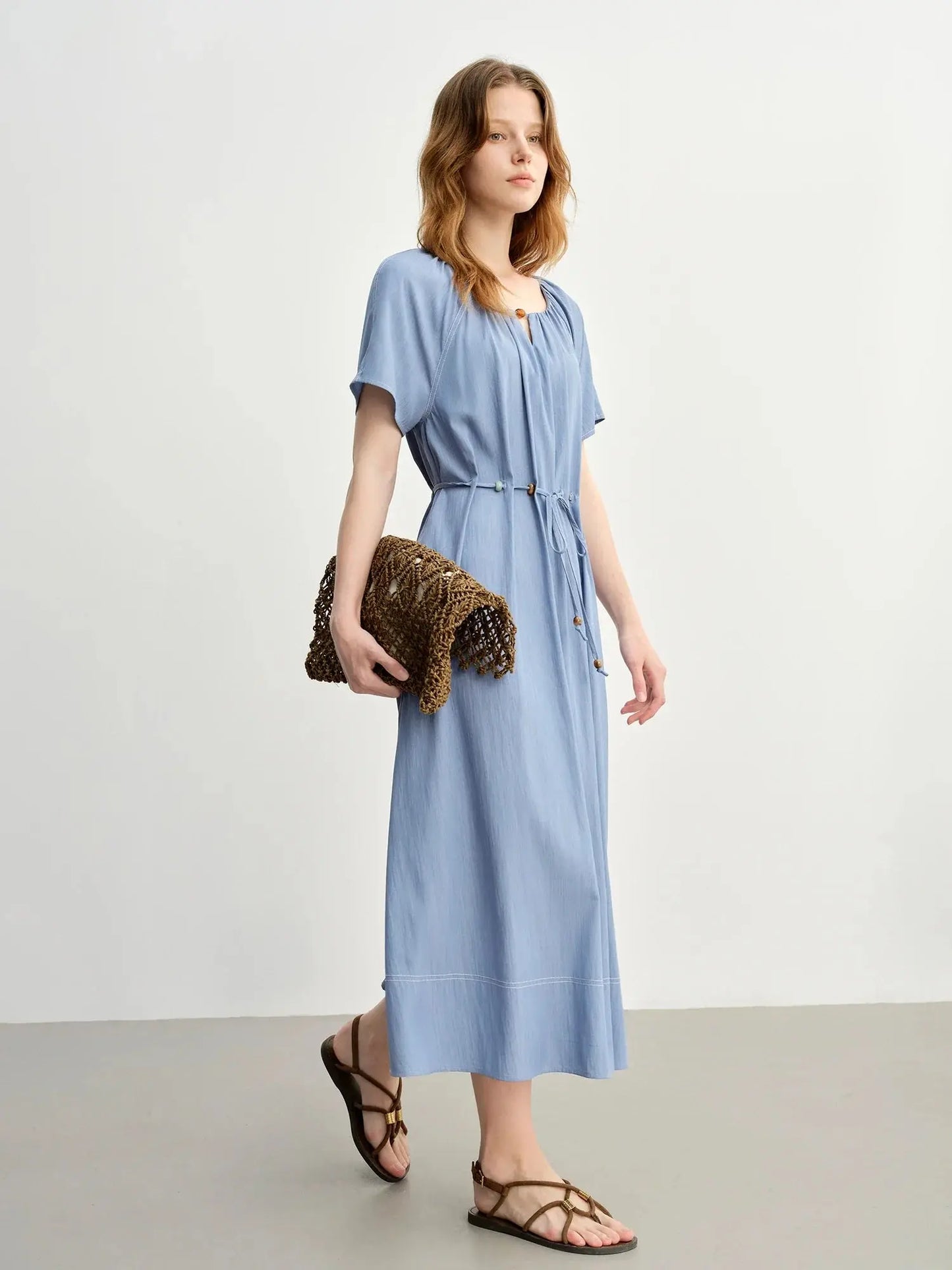 Summer Textured Pleat Dress