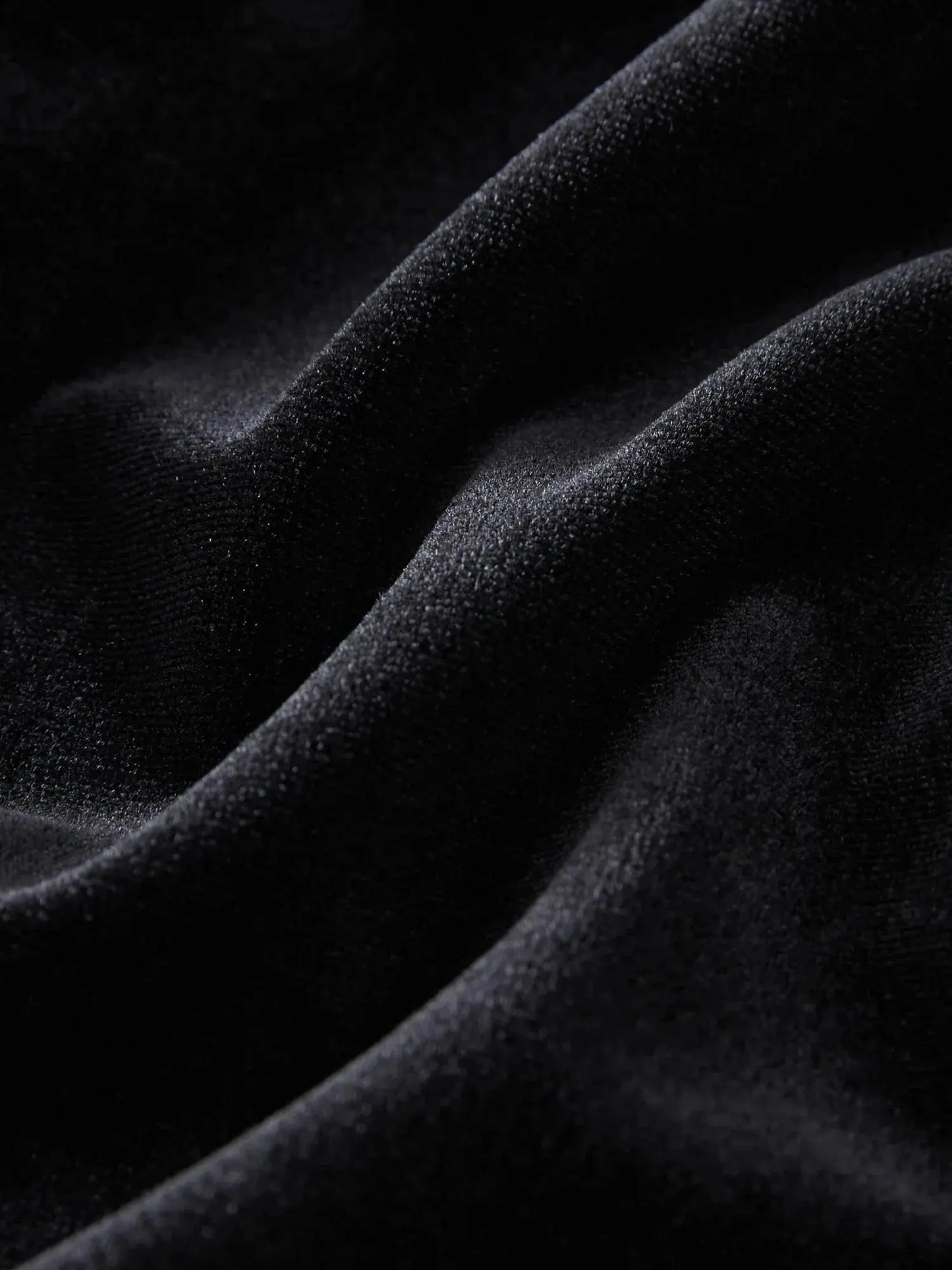 Elegant Black Velvet Long Dress with Polo Neck